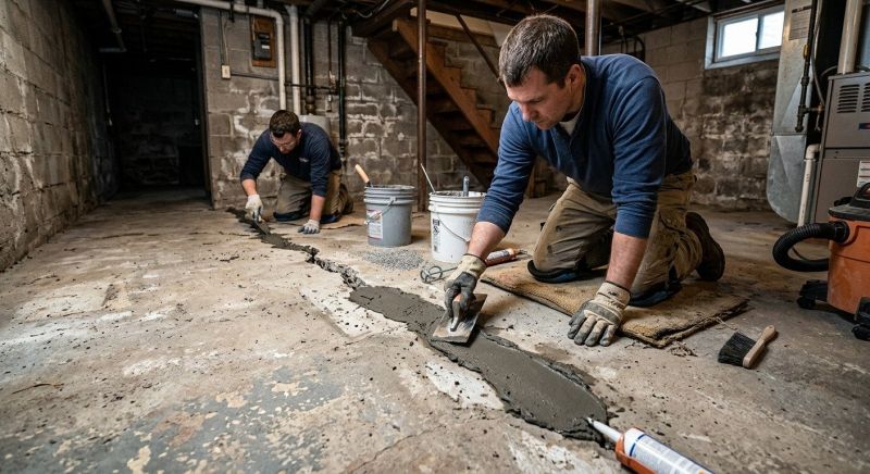 Cracked Basement Floor Repair in Lockhart, TX