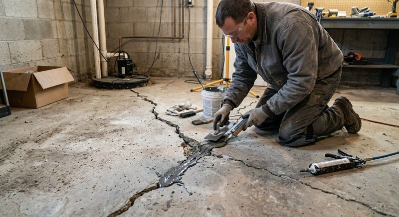Cracked Basement Floor Repair in Lockhart, TX