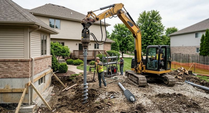 Helical Pile Installation in Lockhart, TX